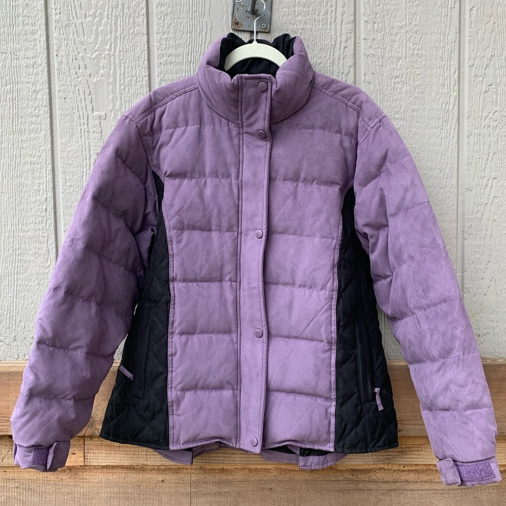 Outback Trading Company purple snowy mountain down jacket